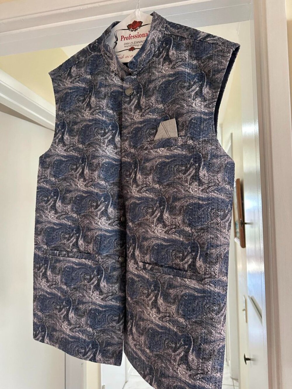 Luxury Blue Nehru Vest & Kurta (Waistcoat)